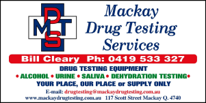 NBL1 Gold Partners - Mackay Drug Testing Services Logo at Mackay Basketball