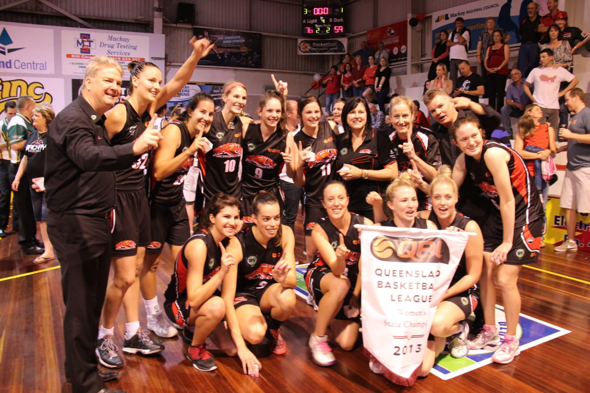 Championship Teams - 2013 Global Product Search Mackay Meteorettes Overall Record - 17 wins & 1 loss at Mackay Basketball